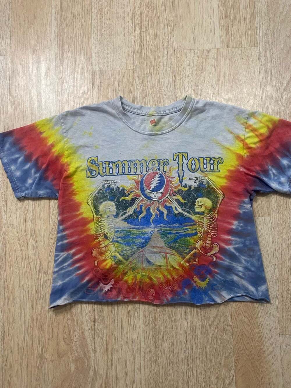 Vintage Grateful Dead Summer Tour 1995 Tie Dye Crop T-Shirt